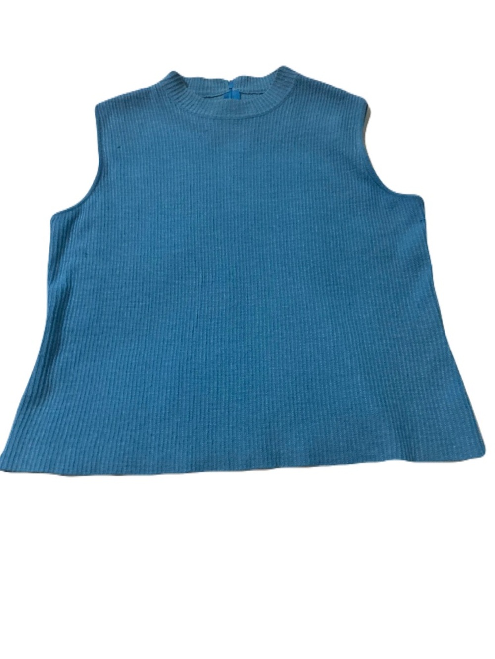 St. John Teal Ribbed Sleeveless Knit Top